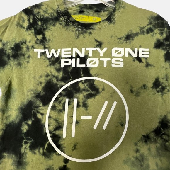Twenty One Pilots The Bandits 2019 Tour T Shirt Green Tie Dye Mens Small S - Picture 2 of 8